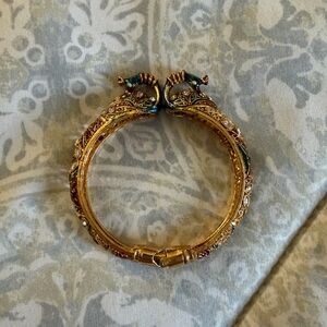 Peacock Asian Indian Gold-Green-Pink Bangle